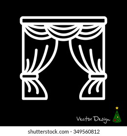 Web line icon. Window curtain