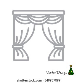 Web line icon. Window curtain