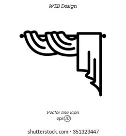 Web line icon. Window curtain