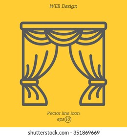 Web line icon. Window curtain