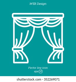 Web line icon. Window curtain