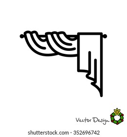 Web line icon. Window curtain