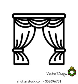 Web line icon. Window curtain