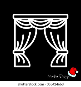 Web line icon. Window curtain