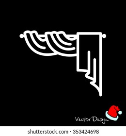 Web line icon. Window curtain