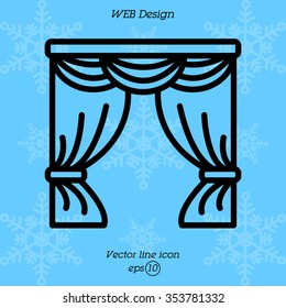 Web line icon. Window curtain