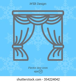 Web line icon. Window curtain