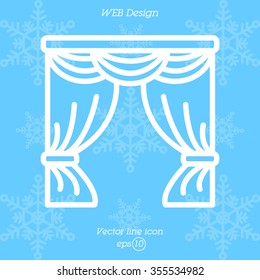 Web line icon. Window curtain