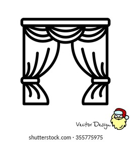 Web line icon. Window curtain