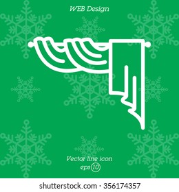 Web line icon. Window curtain