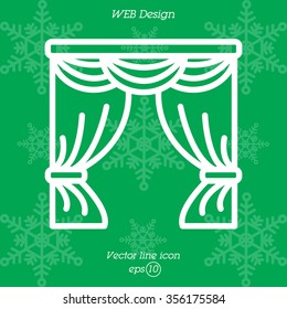 Web line icon. Window curtain