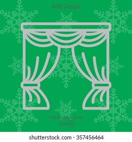 Web line icon. Window curtain