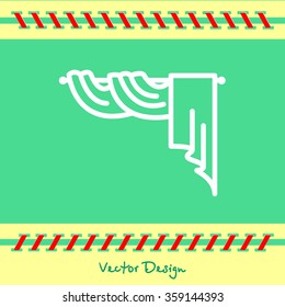 Web line icon. Window curtain
