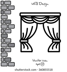 Web line icon. Window curtain