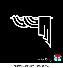 Web line icon. Window curtain