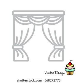 Web line icon. Window curtain