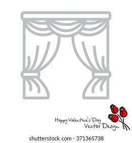 Web line icon. Window curtain