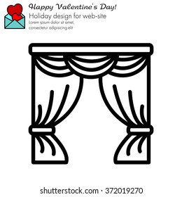 Web line icon. Window curtain