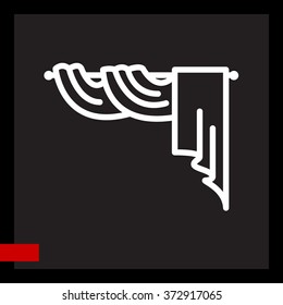 Web line icon. Window curtain