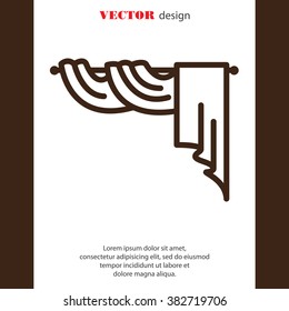 Web line icon. Window curtain