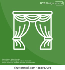 Web line icon. Window curtain