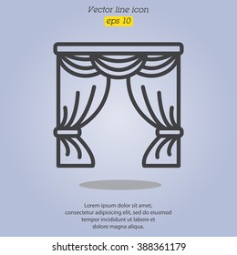 Web line icon. Window curtain