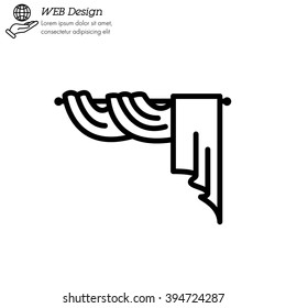 Web line icon. Window curtain