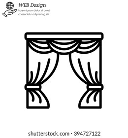Web line icon. Window curtain