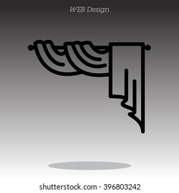 Web line icon. Window curtain