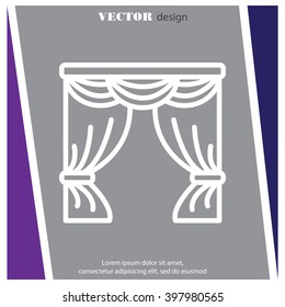 Web line icon. Window curtain