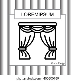 Web line icon. Window curtain