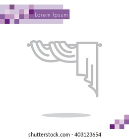Web line icon. Window curtain