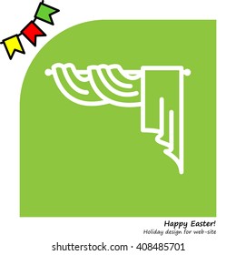 Web line icon. Window curtain