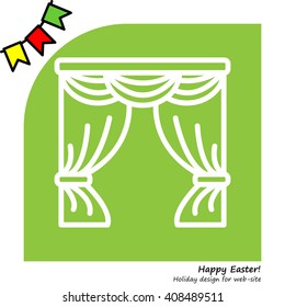 Web line icon. Window curtain