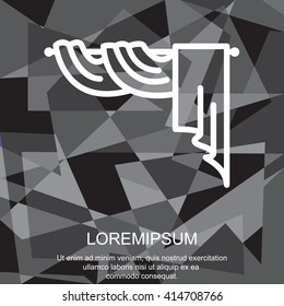 Web line icon. Window curtain