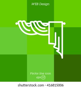 Web line icon. Window curtain