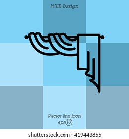 Web line icon. Window curtain