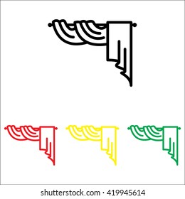Web line icon. Window curtain