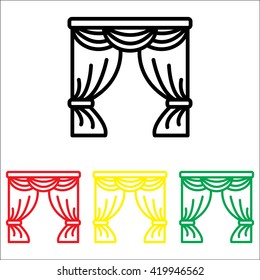 Web line icon. Window curtain