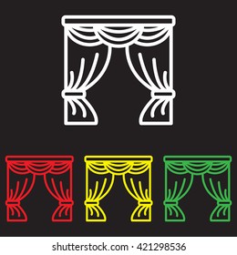 Web line icon. Window curtain
