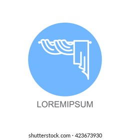 Web line icon. Window curtain