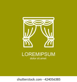 Web line icon. Window curtain
