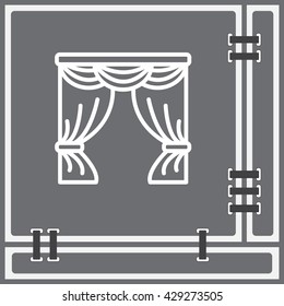 Web line icon. Window curtain