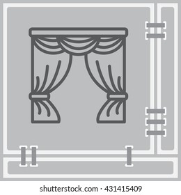 Web line icon. Window curtain