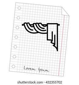 Web line icon. Window curtain