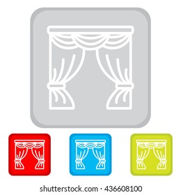 Web line icon. Window curtain