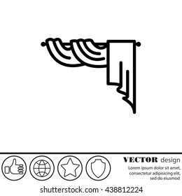 Web line icon. Window curtain