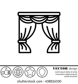 Web line icon. Window curtain