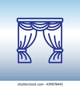 Web line icon. Window curtain