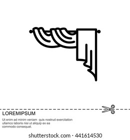 Web line icon. Window curtain